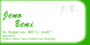 jeno beni business card